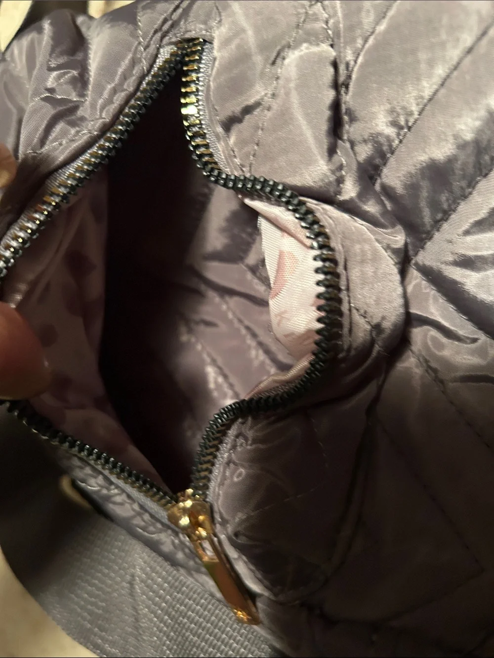 Gray Kedzie Quilted Crossbody Bag with Adjustable Strap